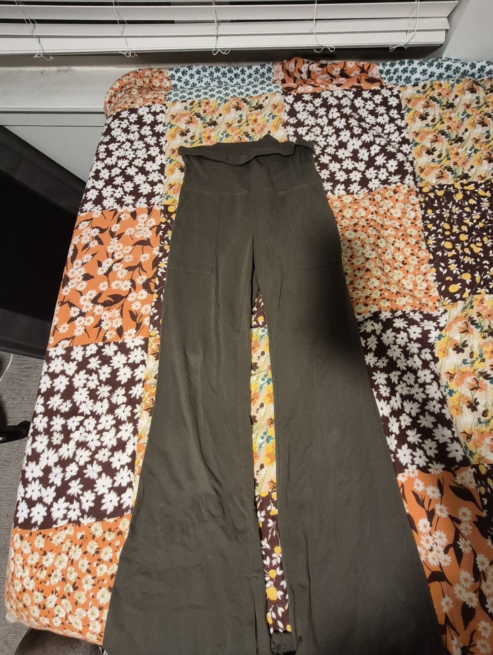 High-Waist Olive Wide-Leg Leggings - Aerie Offline